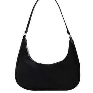 Yucurem Fashion Women Pure Color Underarm Hobos Bags Top-handle Handbag (Black)